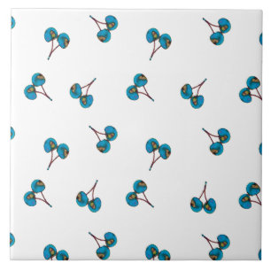 Blaue Kirsche Muster Fliese