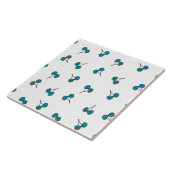 Blaue Kirsche Muster Fliese (Seite)