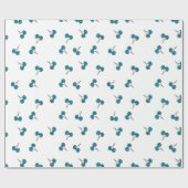 Blaue Kirsche Muster Geschenkpapier (Flach)