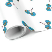 Blaue Kirsche Muster Geschenkpapier (Rolleneckpunkt)