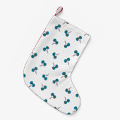 Blaue Kirsche Muster Kleiner Weihnachtsstrumpf (Vorderansicht (hängend))