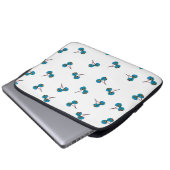 Blaue Kirsche Muster Laptopschutzhülle (Vorne Knopf)