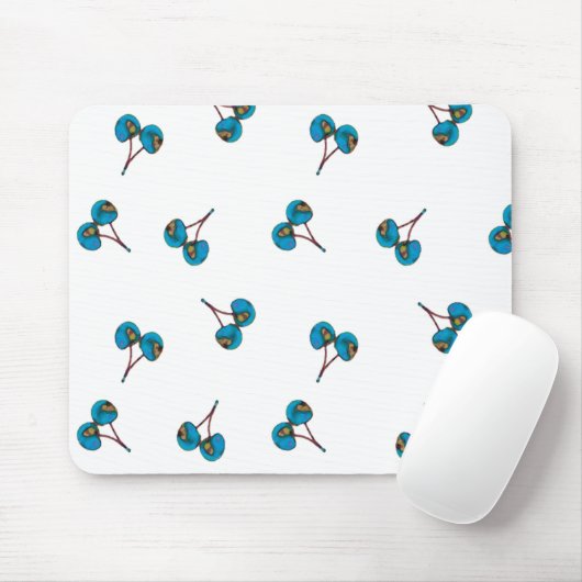Blaue Kirsche Muster Mousepad (Mit Mouse)