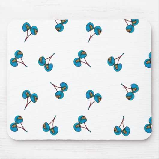 Blaue Kirsche Muster Mousepad (Vorne)
