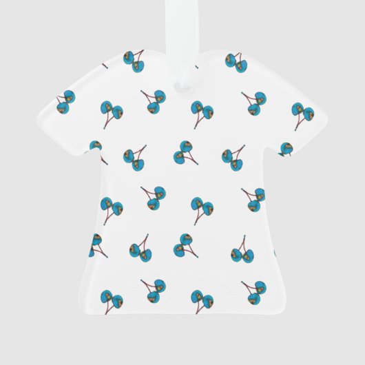 Blaue Kirsche Muster Ornament (Rückseite)