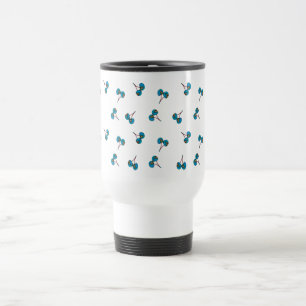 Blaue Kirsche Muster Reisebecher