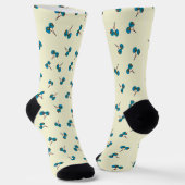Blaue Kirsche Muster Socken (Gewinkelt)