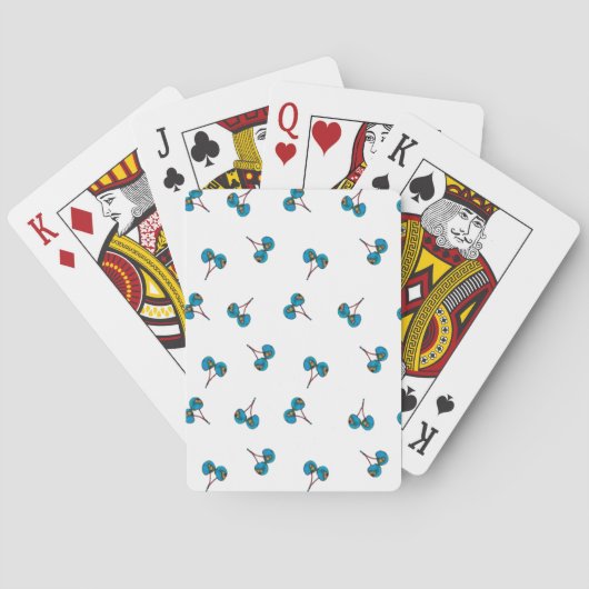 Blaue Kirsche Muster Spielkarten (Rückseite)