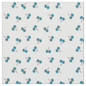 Blaue Kirsche Muster Stoff (Nahaufnahme)