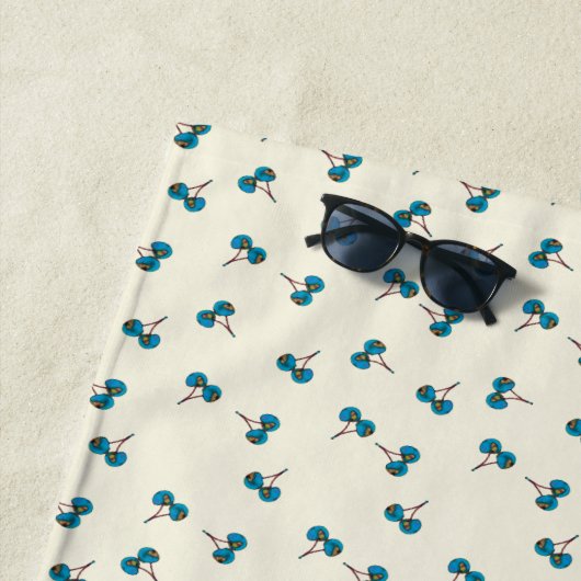 Blaue Kirsche Muster Strandtuch (Beispiel)