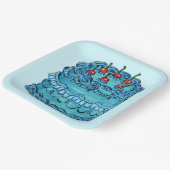 Blaue Kirschtorte Papierplatte Pappteller (Gewinkelt)