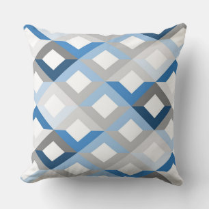blaue Kissen mit Chevron-Muster