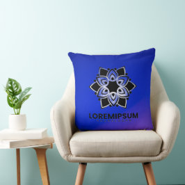 Blaue Kissen mit geometrischem