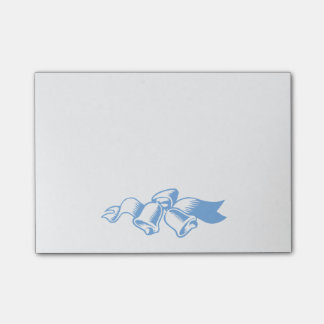 Blaue klebrige Anmerkungen Weihnachtsbell Post-it Klebezettel