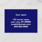 Blaue klebrige Yoga-Matte Visitenkarte (Rückseite)