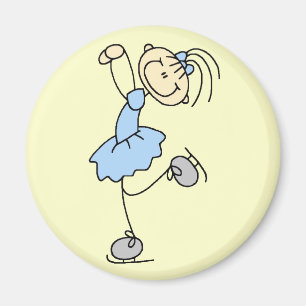 Blaue Kleid Figur Eisläufer T-Shirts und Geschenke Magnet