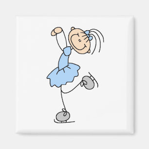 Blaue Kleid Figur Eisläufer T-Shirts und Geschenke Magnet