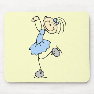 Blaue Kleid Figur Eisläufer T-Shirts und Geschenke Mousepad