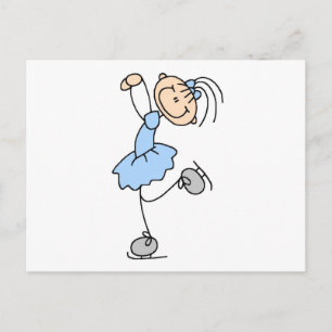 Blaue Kleid Figur Eisläufer T-Shirts und Geschenke Postkarte