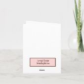 Blaue Kleiderkarte Dankeskarte (Rückseite)