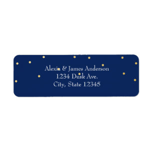 Blaue kleine elegante Einladungsaufkleber mit Gold