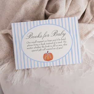 Blaue kleine Kürbis-Baby-Party-Bücher fürs Baby Begleitkarte