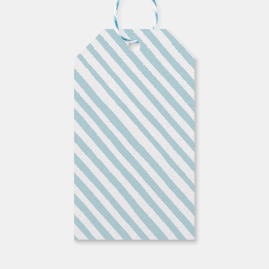 Blaue kleine Kürbisjunge Dusche danke Geschenkanhänger (Rückseite)