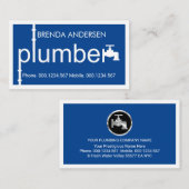 Blaue Klempner-Rohrleitungsinstallation Visitenkarte (Vorne/Hinten)