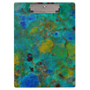Blaue Klippe Chrysokoll Klemmbrett