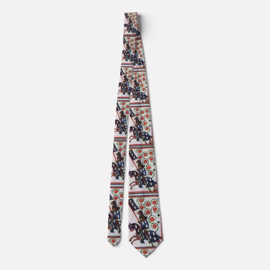 BLAUE KNIGHT AUF DER HORSEBACK Mittelalterliche Mi Krawatte (Rückseite)