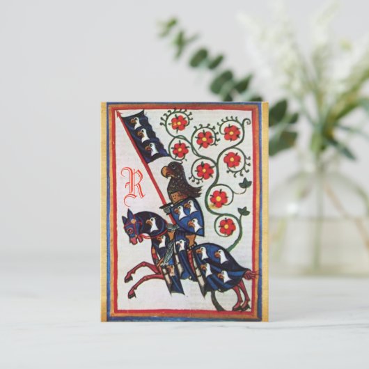 BLAUE KNIGHT MEDIEVENT PARCHOGRAM POSTKARTE (Stehend Vorderseite)