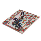 BLAUE KNIGHT MIT ROTE ROSEN MITTLERE MINIATUR FLIESE (Seite)