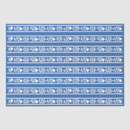 Blaue Knochenintarsien-Blumenrand-Dekupierpapier Seidenpapier
