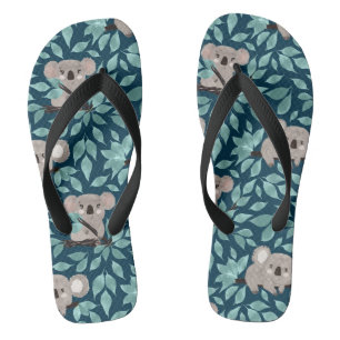 Blaue Koala-Bär-Flauschsandalen Badesandalen