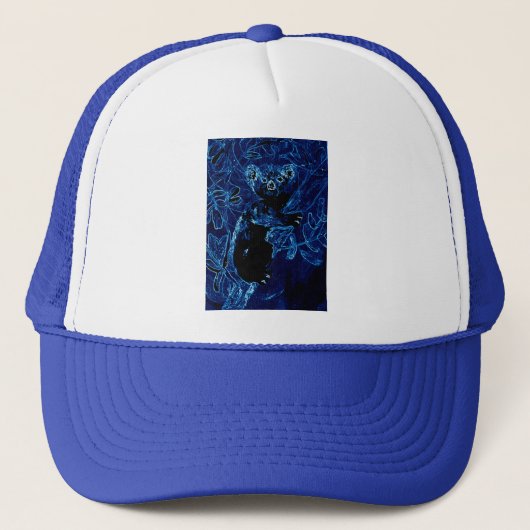 Blaue Koala Baum-Umarmung Truckerkappe (Vorderseite)
