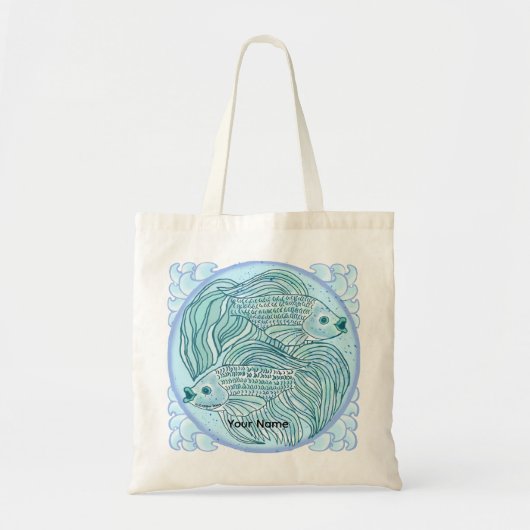 Blaue Koi-Fisch-Tragetasche Tragetasche (Vorne)