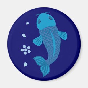 Blaue Koi Fische Magnet