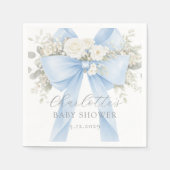 Blaue kokette Blumen-Babyshower für Jungen Serviette (Vorderseite)