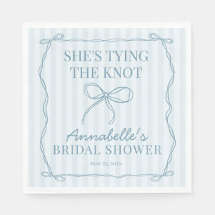 Blaue Kokette-Bogen Pastell-Junggesellinnen-Abschi Serviette