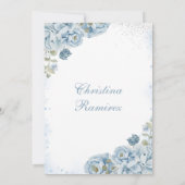 blaue kokette Bogen Prinzessin Quinceanera Einladung (Rückseite)