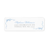 Blaue Kokette Bogen Rücksendeadresse (Vorne)