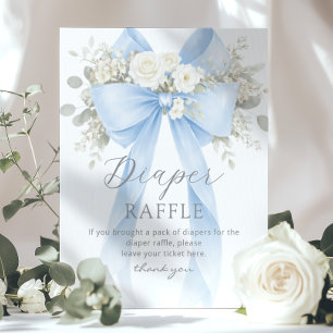 Blaue Kokette-Bow-Diaper-Verlosung Baby Shower Poster