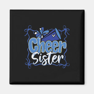 Blaue Kokette Pom Poms Schleife Cheer Schwester Ch Magnet
