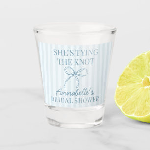 Blaue Kokette-Schleife-Pastell-Knoten-Hochzeitsdus Schnapsglas