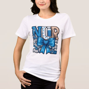 Blaue Kokette-Schwester-Sublimationsdesign mit Blu Tri-Blend Shirt