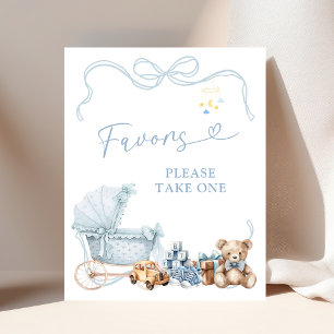 Blaue Koketten-Kinderwagen-Baby-Shower-Geschenke P Poster