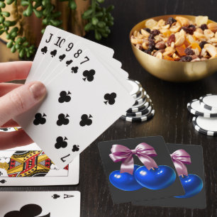 Blaue Koketten-Kirsch-Schleife-Ästhetik-Weiches Le Spielkarten