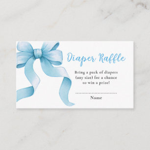 Blaue Koketten-Schleifen-Baby-Shower-Windel-Raffle Begleitkarte