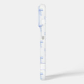 Blaue Kokettenbögen Gestreift Monogrammiert Case-Mate iPhone Hülle (Rückseite / Links)