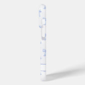 Blaue Kokettenbögen Gestreift Monogrammiert Case-Mate iPhone Hülle (Rückseite / Links)